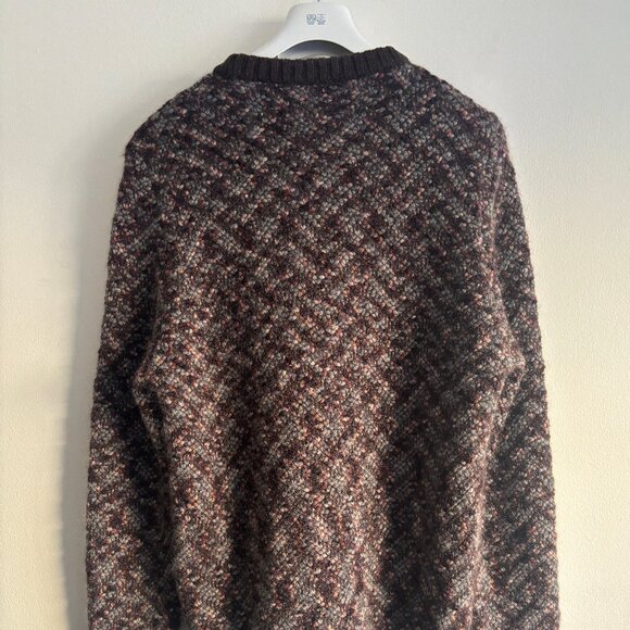 Missoni Chunky Multicolor Mohair Wool Herringbone Crewneck Sweater Large -XL - Picture 5 of 10